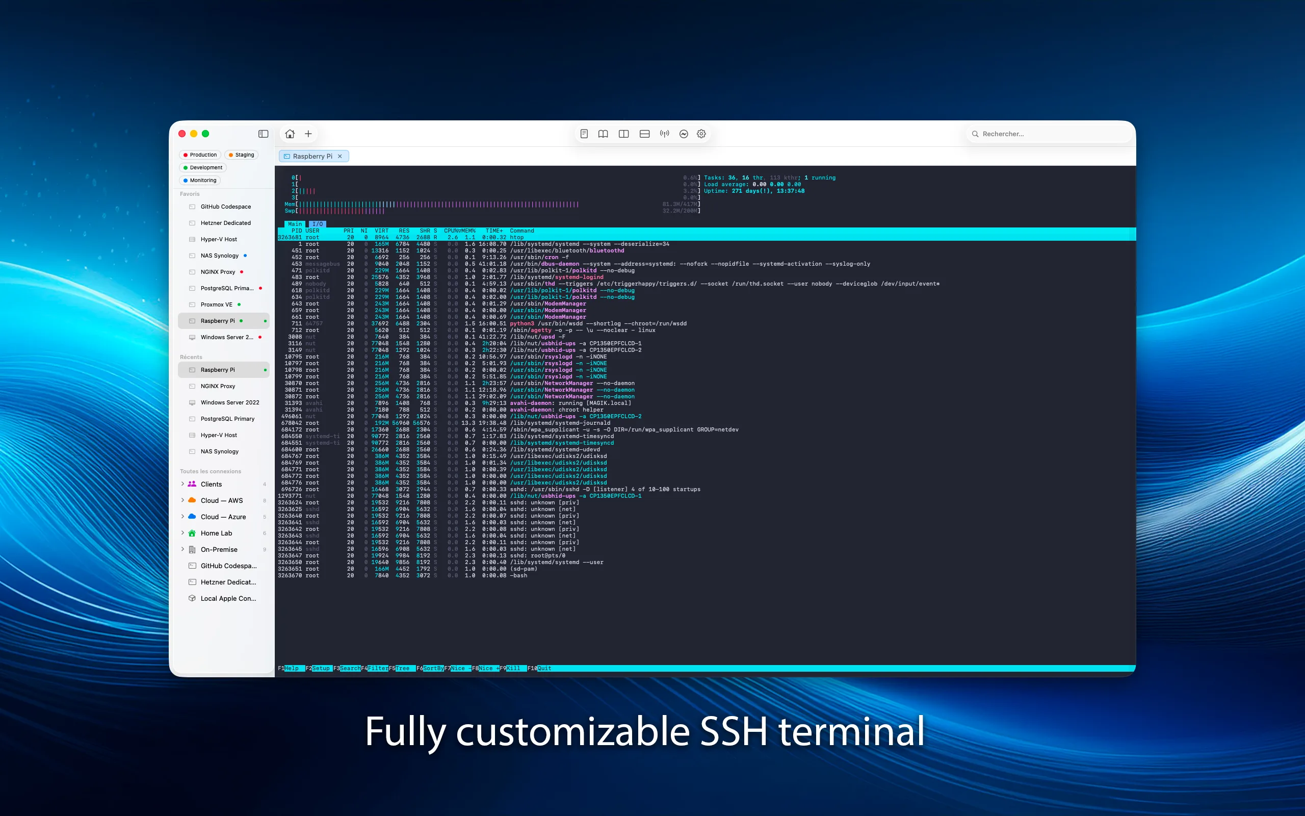 A full terminal, built right in.