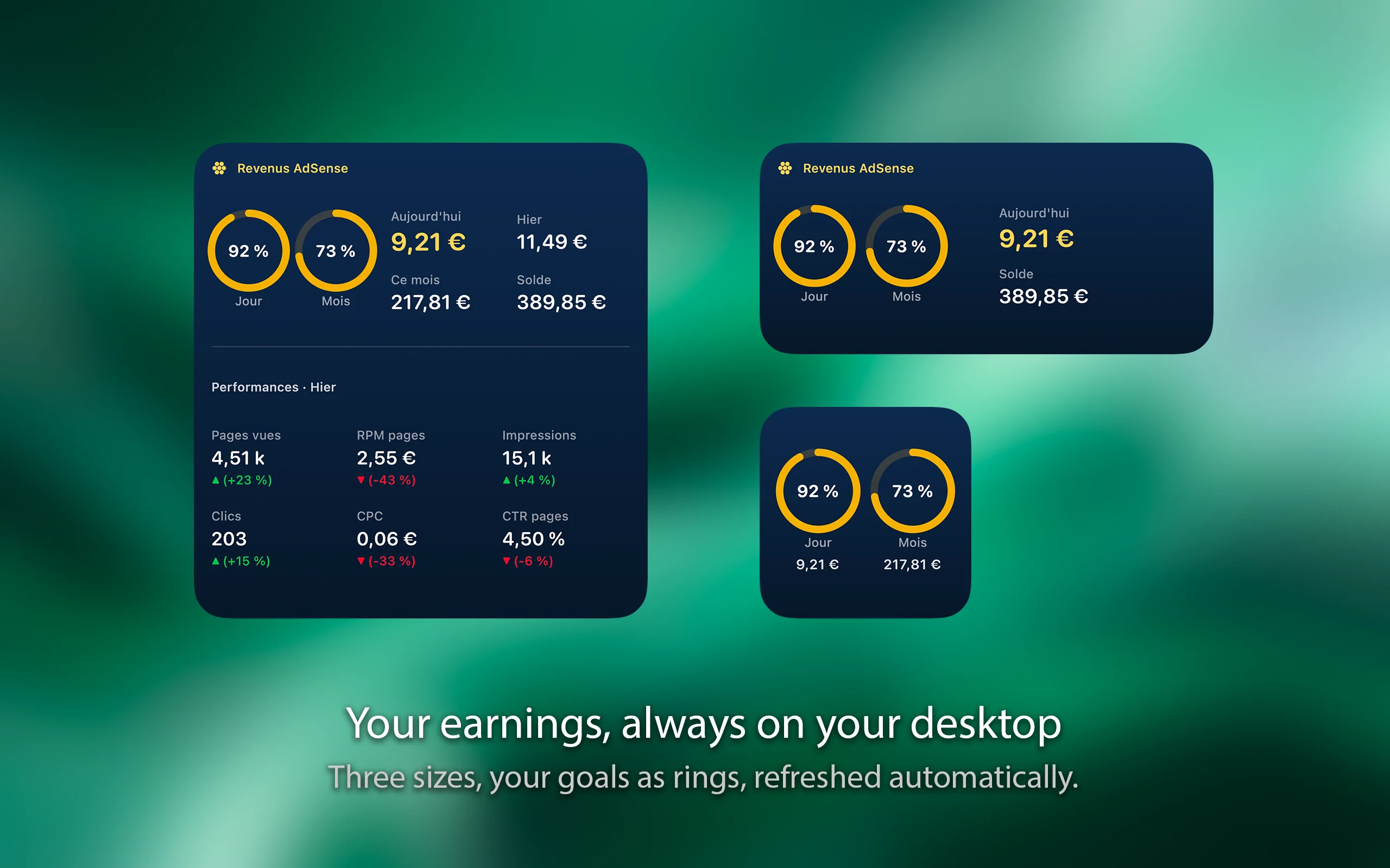 Your earnings, always in sight.